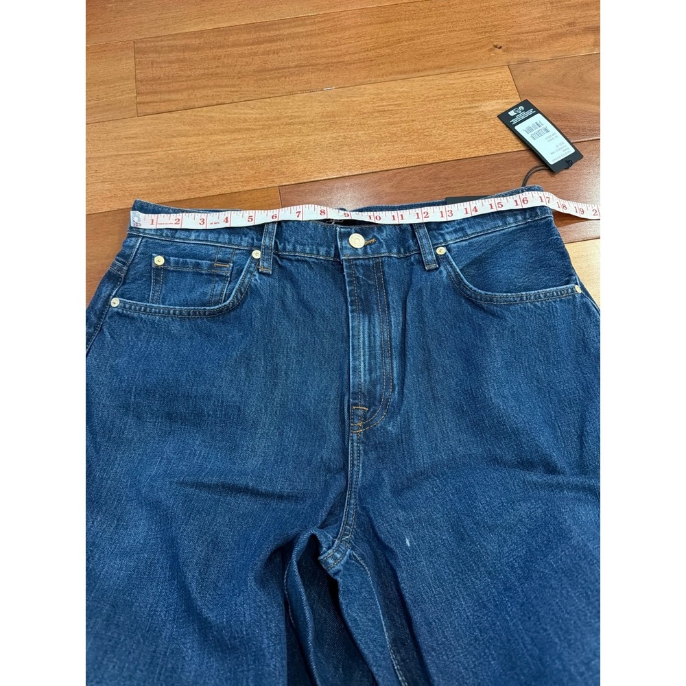 NWT 7 For All Mankind Barrel Jeans Womens Blue High Rise Curved Leg 32 - Picture 8 of 13